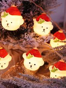 1 件 10 灯 2 米圣诞可爱小熊形灯串，可爱连帽小熊，圣诞树装饰灯串，节日派对道具圣诞礼物，窗台，橱柜壁炉圣诞树装饰，房间装饰圣诞装饰圣诞灯卧室装饰家居装饰派对装饰节日圣诞礼物感恩节圣诞树装饰饰品 - 黃光 - 查看 2