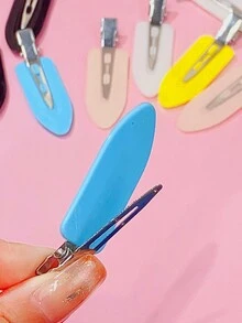 10 CÁI Kẹp Tóc Màu Kẹo Trơn Liền Mạch Có Kẹp Bên Cạnh Sáng Bóng, Phù Hợp Với Nhiều Kiểu Tóc, Tinh Tế Và Đẹp Mắt - Nhiều màu - Xem 10