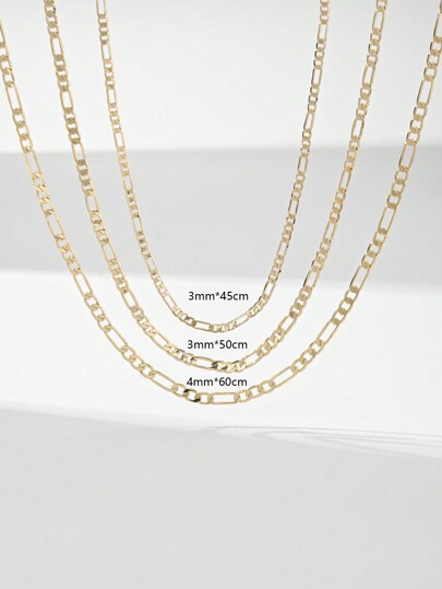 1pc 45cm-60cm Simple Copper Unisex Chain Necklace, Suitable For Multi-Purpose Matching Pendant Necklaces For Daily And Holiday Wear