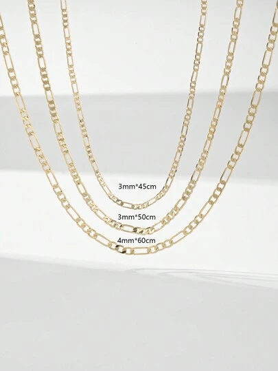  1pc 45cm-60cm Simple Copper Unisex Chain Necklace, Suitable For Multi-Purpose Matching Pendant Necklaces For Daily And Holiday Wear