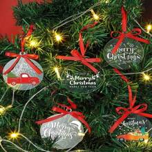 50pcs Round Acrylic Blank Ornaments For DIY Craft, Christmas Tree Hanging Decor, Home Decor, Family Party, Theme Party, Outdoor Garden Decoration,Christmas - Multicolor - View 3