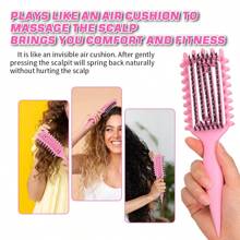 D1049648S 1 Chiếc Lược Chải Tóc Xoăn Ướt, Lược Chải Tóc Định Hình Xoăn, Lược Gỡ Rối Da Đen, Lược Rỗng Để Sấy Tóc Giảm Tóc Bị Kéo & Tách Xoăn, Tạo Kiểu Cho Nam Nữ - Nhiều màu - Xem 3