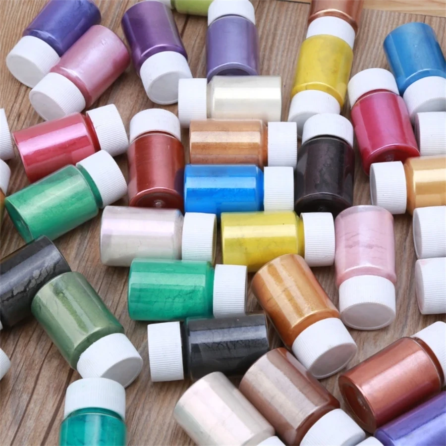 15色 15ml ミラー天然雲母ネイルパール パウダー染料エポキシ樹脂 石鹸 キャンドルDIYジュエリーメイキングクラフトパール顔料
