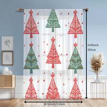 1 chiếc rèm voan mỏng tinh tế cho Giáng sinh, quà tặng Giáng sinh, rèm vải mỏng trang trí nhà cửa, thích hợp cho phòng ngủ, phòng khách, phòng ăn, phòng học, trang trí nhà cửa - Nhiều màu - Xem 5