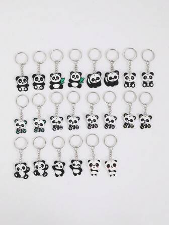 22 st tecknade söta djurpandanyckelringar, lämpliga för festgåvor, högtidsgåvor, skolpresenter, biltillbehör, väskberlock, djur-Goth Y2K-väskberlocker, biltillbehör, lärare, vän, syster, presentidéer