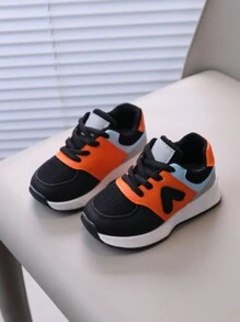 1 paire de Baskets mode à lacets, antidérapantes, avec semelle souple, convenant aux garçons et aux filles, pour l'automne et toutes les saisons