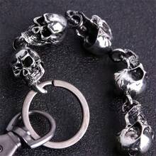 55cm Men's Waist Key Chain Body Chain Retro Skull Metal Hip Hop Gothic Punk Skull Pants Jeans Bike Cycling Wallet Keychain