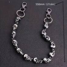 55cm Men's Waist Key Chain Body Chain Retro Skull Metal Hip Hop Gothic Punk Skull Pants Jeans Bike Cycling Wallet Keychain