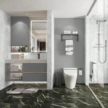 1 Cuộn Giấy Dán Tường Mờ Màu Trơn, Giấy Dán Tường PVC Tự Dính Có Thể Tháo Rời, Chống Thấm Nước, Chống Dầu, Dùng Cho Nhà Bếp, Phòng Ngủ, Phòng Khách Trang Trí Nội Thất, Trang Trí Nhà Cửa Và Trang Trí Nội Thất - Xám - Xem 9