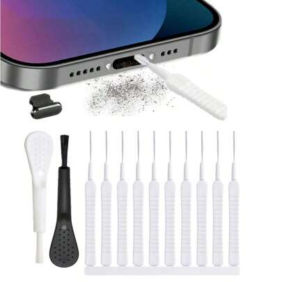 13PCS Mobile Phone Speaker Dust Removal Cleaner Tool Kit Compatible With IPhone 15 14 13 12 11 Pro Max 13 In 1 Earphones Charge Port Dustproof Cleaning Brush Set Gift For Women