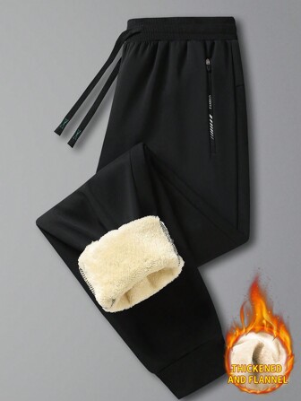 Women'S Thermal Lined Sports Pants, Warm Sweatpants, Fashionable & Versatile Ankle-Tied Thick Thermal Lined Trousers, Autumn/Winter Tights