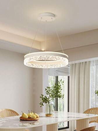 SUNMEIYI Luz de techo empotrada moderna, lámpara colgante circular de lujo con cambio de color triple, luces LED para dormitorio, sala de estar, decoración del hogar