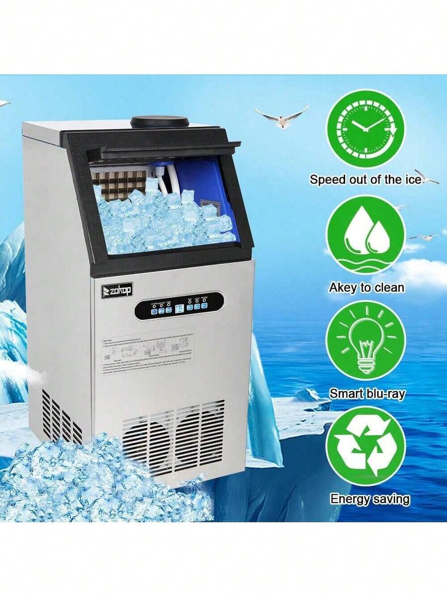 New 150 Lbs 24h Commercial Ice Cube Maker Machines Freezers Drink Bar