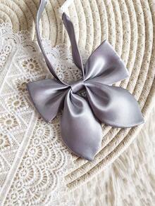 1 件纯色兔耳蝴蝶结领花海军蓝校服领结 - 彩色 - 查看 14