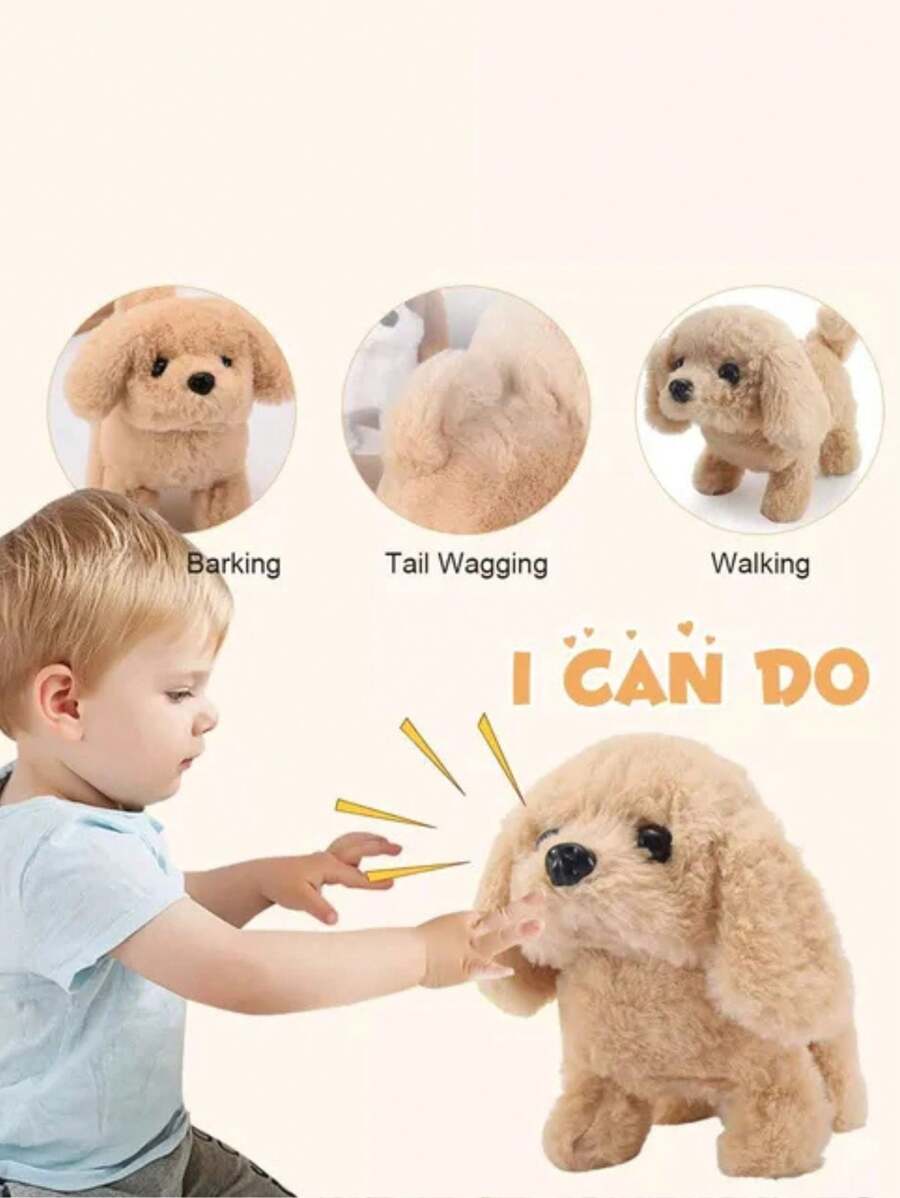 Plush Puppy Toy Walks Barks Toy For Kids New - 彩色 - 查看 1