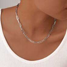MONALLY 18K Gold Plated 1pc Luxury Fashion Safety Pin Chain Necklace For Women Stainless Steel Jewelry Best Friend Gifts For Party Graduation Prom Accessories