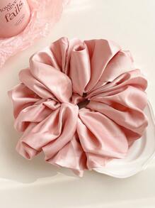 1 chiếc dây buộc tóc giả lụa mềm mại, cỡ lớn, thời trang và thoải mái, phụ kiện tóc cho nữ, dây buộc tóc kiểu scrunchie, phụ kiện buộc tóc đuôi ngựa thông thường, phụ kiện tóc làm đẹp tại nhà. - Hồng - Xem 6