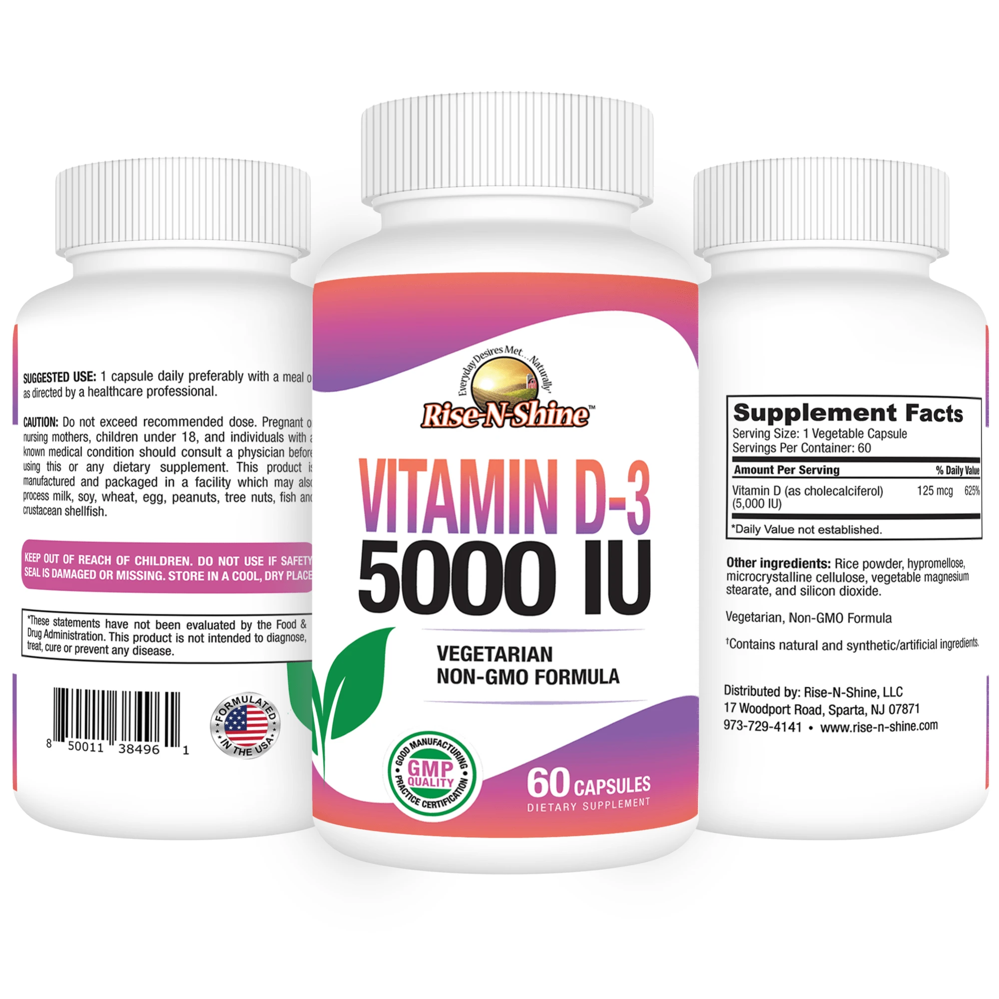 RiseNShine Vitamin D3 5000 High Potency D3 Supplement For Immune