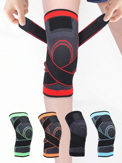 1 pieza Rodillera de compresión tejida antideslizante, absorbente de sudor y transpirable para ciclismo, senderismo y deportes, correa de nailon delgada para soporte de rodilla, adecuada para accesorios de gimnasio de todas las temporadas, rodilleras deportivas, rodilleras de gimnasio