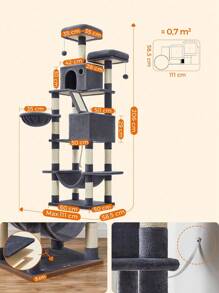 Feandrea Cat Trees & Condos - 深灰色 - 查看 5