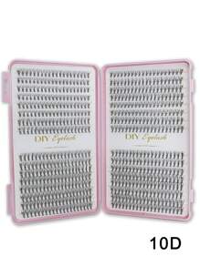 Bộ 640 sợi mi giả xoăn tự nhiên, độ cong D, 10D/40D/80D, làm từ lông chồn, dùng tại nhà (10mm 12mm 14mm 16mm) - D - Xem 6