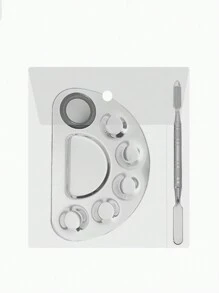 1 Juego de Paleta de Color de Acero Inoxidable con Varilla de Color para Belleza, Maquillaje, Paleta de Pigmento de Fundación Líquida
