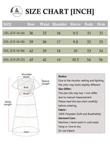Women's Plus Size Casual Round Neck Flutter Short Sleeve Elastic Waist Smocked Tiered Maxi Dress - màu xanh lá - Xem 5