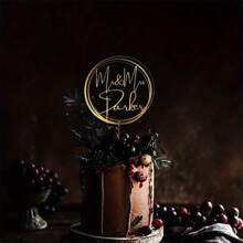 1 Pc Personalized Wedding Cake Topper With Date And Heart Gamer Set Happy Birthday Sign, Custom Couples Script Cake Topper For Weddings For Parties Unique Baking Accessory, Gift For Family And Friends Halloween And Christmas