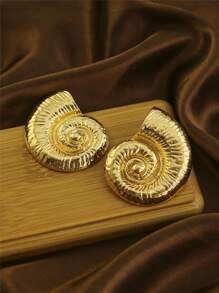 1 Cặp hoa tai hình con ốc sên vàng phóng đại thời trang, trang sức ngày lễ và tiệc tùng - Vàng - Xem 5