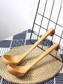 1 chiếc thìa gỗ múc canh, dụng cụ nấu ăn kiểu Nhật cỡ lớn có thiết kế gắn tường, lý tưởng cho cháo, lẩu - màu cơ bản - Xem 2