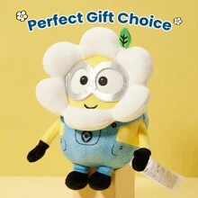 Miniso 9英寸Minion向日葵毛絨動物玩具，可愛的睡眠牀上用品毛絨動物Kawaii毛絨玩具枕頭幼兒玩具 - 黃色 - 查看 1