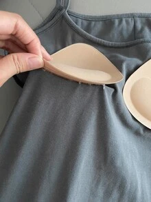 1 Cặp Miếng Đệm Lót Áo Ngực Bikini, Miếng Đệm Lót Đồ Lót Dày Thoáng Khí Tự Dính Chống Trượt Có Thể Gập Lại - Màu be - Xem 4