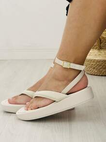 Beira Rio Women's Flat Sandal Low Heel Comfortable Original - Màu be - Xem 5