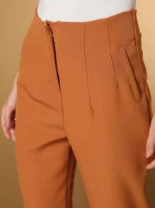 TAILORING Pants Zr High Waist Fashion - màu nâu - Xem 7