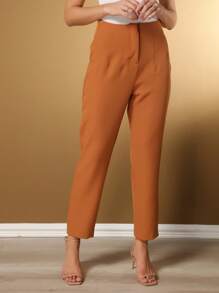 TAILORING Pants Zr High Waist Fashion - màu nâu - Xem 4
