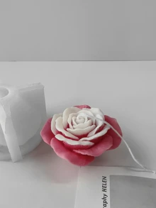 大玫瑰花硅胶模具，用于制作香薰蜡烛、香薰蜡铸造、石膏慕斯工艺模具、DIY 家居装饰配件 - 耐用且可重复使用的硅胶材料 - 白色 - 查看 5