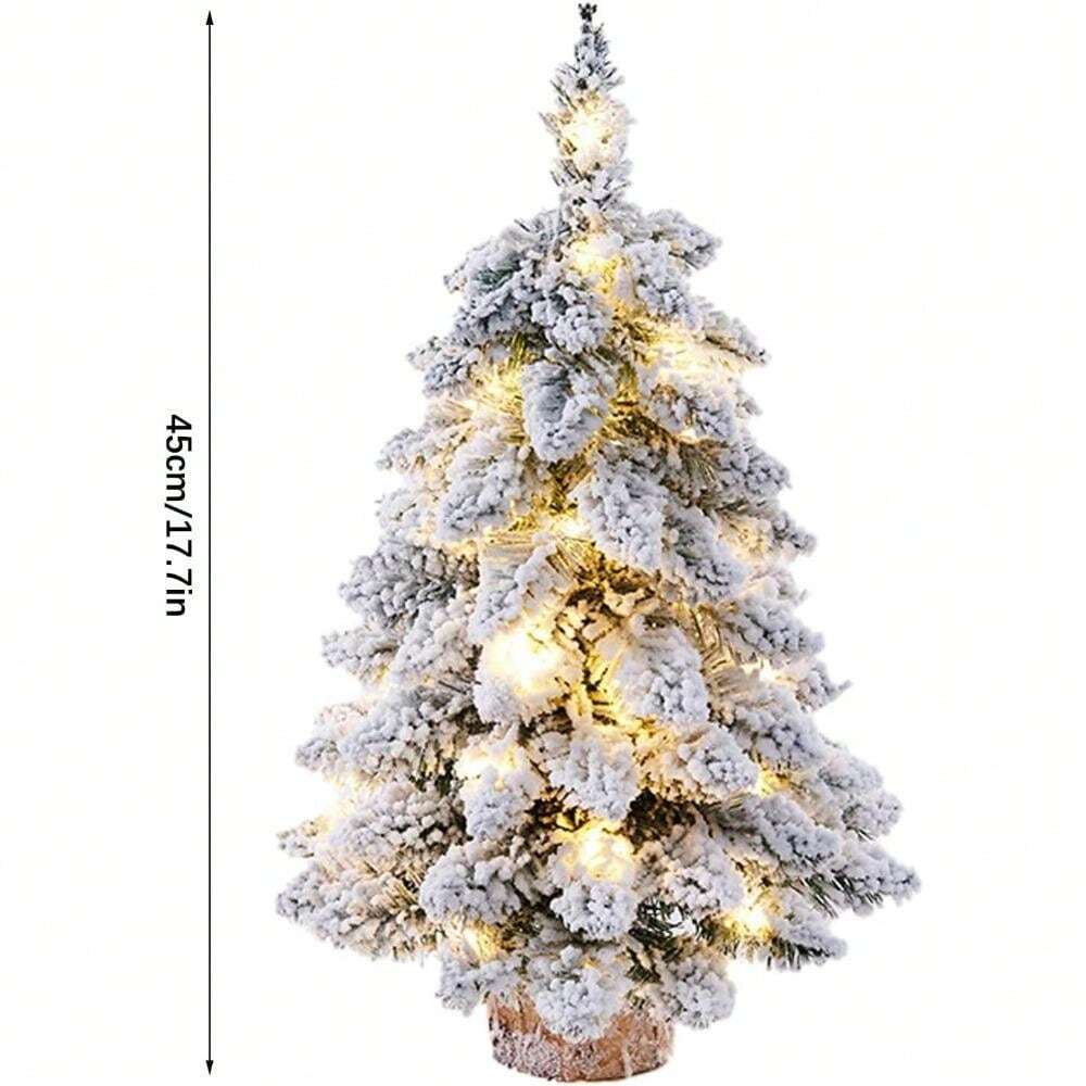 1 Pc Prelit Tabletop Christmas Tree Snow Flocked Christmas Tree With