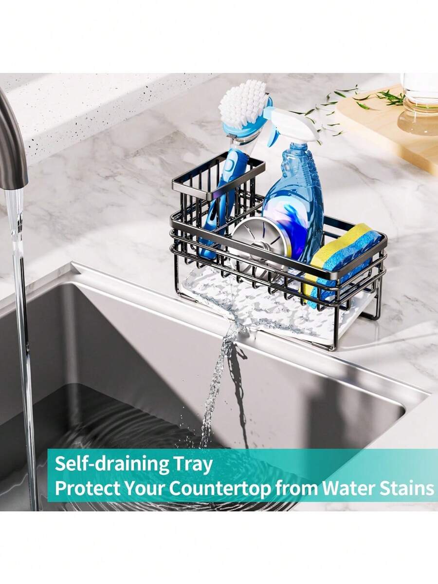 1 Piece Multifunctional Kitchen Sink Organiser With SelfDraining Tray