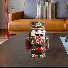 1 pièce Décoration de bureau de Noël Jarre à épices en céramique homme âgé soldat, salière et poivrière soldat casse-noisette, 2 pièces figurines casse-noisette, décorations de fête de Noël, cadeaux de Noël