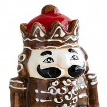 1 pièce Décoration de bureau de Noël Jarre à épices en céramique homme âgé soldat, salière et poivrière soldat casse-noisette, 2 pièces figurines casse-noisette, décorations de fête de Noël, cadeaux de Noël