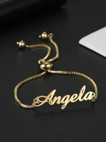 1pc Multi-Color Custom Personalized Name Bracelet, Suitable For Ladies And Girls, Adjustable Personalized Stainless Steel Fashion Jewelry, The Perfect Birthday Gift For Mom's Girlfriend Gold,Rose Gold Stylish,Fall Fashion,Vintage,Unisex,Simple,Casual,Hipster,Goth,Punk Custom,Personalized,Unique Ideal Gifts For Her Her,Boyfriend,Girlfriend,Dad,Mom,Family,Friends,Pets,Son,Daughter,Grandparents For Anniversaries,For Valentine's Day,For Mother's Day,For Birthdays,For Graduation,For Father's Day,For Weddings,For Daily Wear,For Party,For Prom