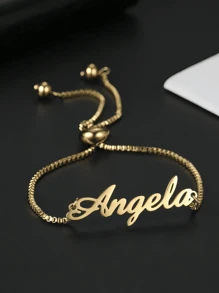 1pc Multi-Color Custom Personalized Name Bracelet, Suitable For Ladies And Girls, Adjustable Personalized Stainless Steel Fashion Jewelry, The Perfect Birthday Gift For Mom's Girlfriend Gold,Rose Gold Stylish,Fall Fashion,Vintage,Unisex,Simple,Casual,Hipster,Goth,Punk Custom,Personalized,Unique Ideal Gifts For Her Her,Boyfriend,Girlfriend,Dad,Mom,Family,Friends,Pets,Son,Daughter,Grandparents For Anniversaries,For Valentine's Day,For Mother's Day,For Birthdays,For Graduation,For Father's Day,For Weddings,For Daily Wear,For Party,For Prom