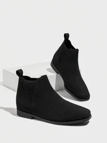 Damskie krótkie buty i botki Chelsea Boots, buty na imprezę świąteczną, krótkie buty bankietowe, płaskie buty