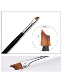 1pc/3pcs French Manicure/Tie Dye Black Nail Art Brush, Oblique Tip Nail Art Pen, Floral Painting Brush, French Curved Manicure Brush - Black - View 7