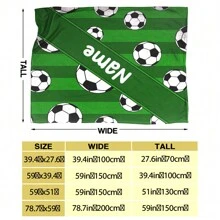 1pc Pătură personalizată cu nume, pătură de flanel cu tematică fotbal, pătură caldă moale și confortabilă, pătură pentru ocazii memorabile, cadou de aniversare, cadou de Crăciun, cadou pentru familie și prieteni, potrivită pentru dormitor, birou, pat, canapea, fotoliu, pentru somn, camping, călătorie, moale, confortabil, simplu, personalizat, personalizat, unic, el, ea, iubit, prietena, prietena, prietena, pentru familie Zile de naștere, Pentru inaugurarea casei, Pat, Mașină, Dormitor, Ceainărie, Sufragerie, Canapea