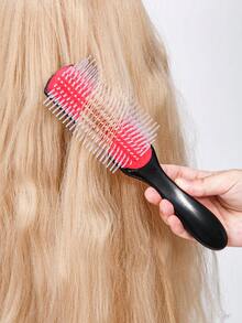 Peigne de mariage personnalisé Peigne personnalisé à neuf rangées Brosse démêlante 1/4 pièces pour cheveux naturels Brosse à cheveux personnalisée gravée Peignes à cheveux bouclés pour salon Convient à tous les types de cheveux pour femmes et hommes Cadeau, Brosse à cheveux / Peigne à cheveux (noir, blanc et violet)