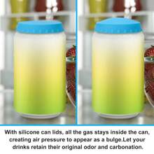 1/6 pièce Couvercles en silicone réutilisables pour canettes de soda, couvercles pour canettes, bouchons et protecteurs pour sodas, boissons, jus, convient aux canettes standard - Voir 5