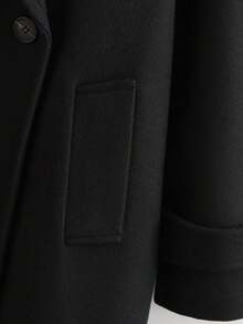 女式纯色翻领长袖双排扣休闲风衣，秋季