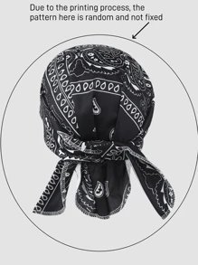 男女通用佩斯利图案弹性海盗头巾帽，适合日常使用