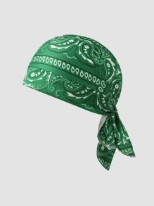 男女通用佩斯利图案弹性海盗头巾帽，适合日常使用